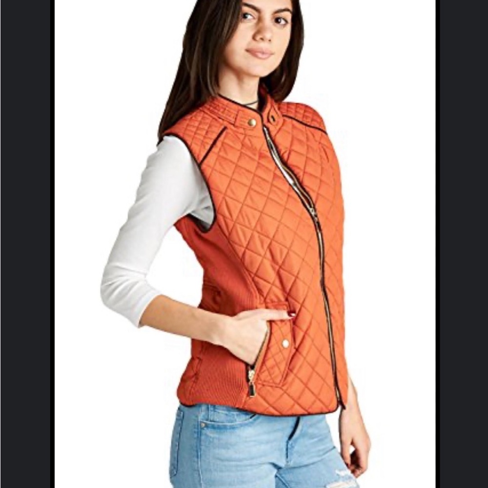 G.H. Bass & Co. burnt orange quilted puffer vest